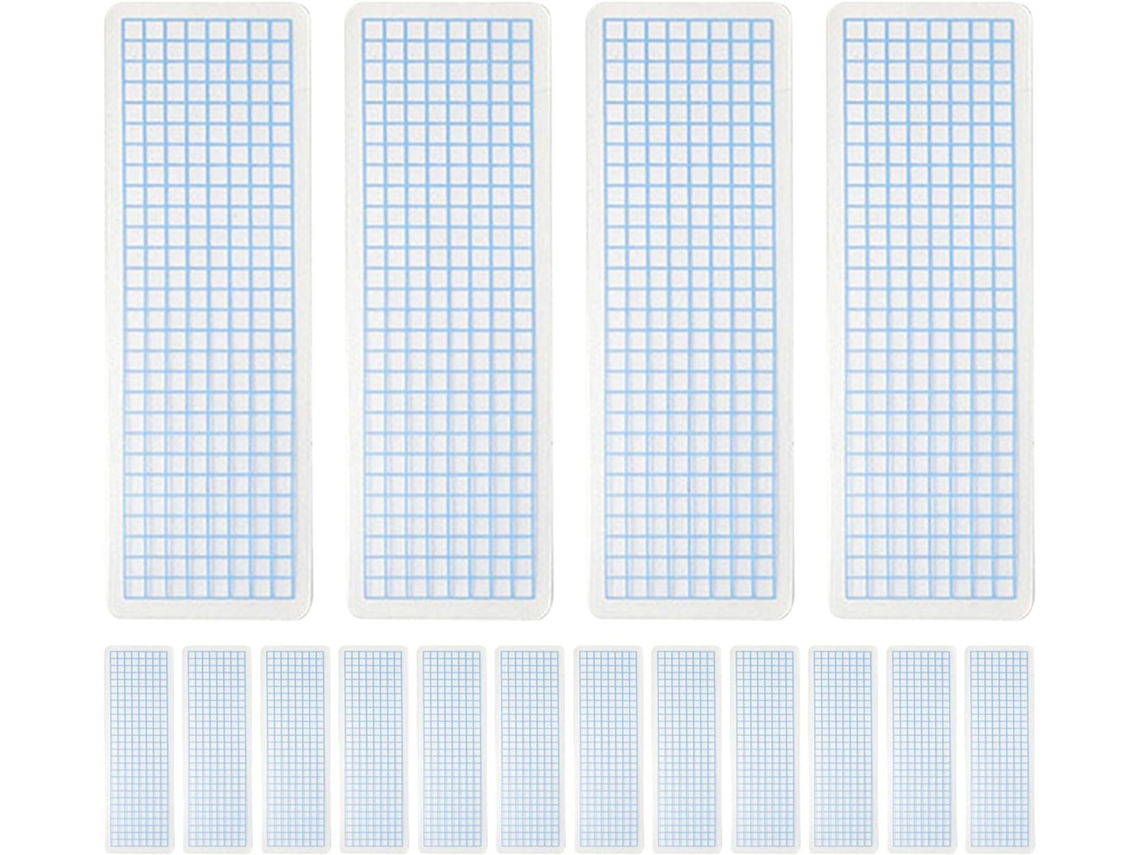 Juego De 60 Organizadores De Cinta Washi De 15x5 Cm Con Esquinas De Plástico Azul Claro De 60 Micras.