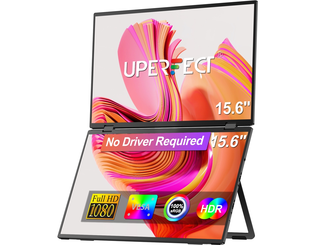 Monitor portátil de doble pantalla Uperfect (15,6" 1080p, sin controladores)