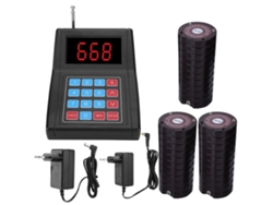 Sistema De Paginación Wireless Su 668 Con 30 Receptores Para Llamar Camareros Negro Luz Dourada