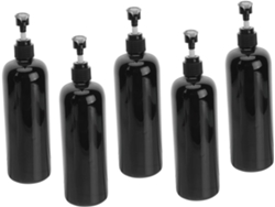 Conjunto De 5 Frascos Plásticos Com Bomba De Pressão Para Shampoo E Outros Recipientes