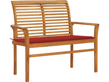 Banco de jardín VIDAXL Rojo Teca (112x55x94 cm)