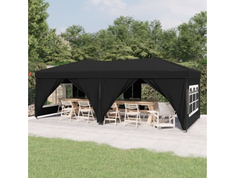 MAISON EXCLUSIVE Carpa para fiestas plegable con paredes laterales negra 3x6 m