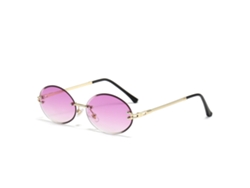 Gafas De Sol Ovaladas Para Mujeres Y Hombres, Gafas De Sol Ovaladas Sin Montura, Gafas De Sol Vintage Sin Marco, Color Morado Chrui