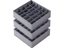 EIOORORRIY Organizador De Meias/roupa Interior (pack De 3, Cinza)