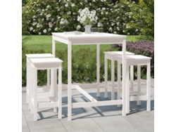 Conjunto de bar de jardín de 5 piezas en pino macizo blanco DKD Home Decor