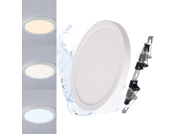 Plafón LED blanco de Ø225 mm, 18 W, IP44, para exterior, empotrable/superficie, diámetro regulable, CCT 3000 K/6000 K, ultrafino de 17 mm, para baño y cocina, Alpinaluz
