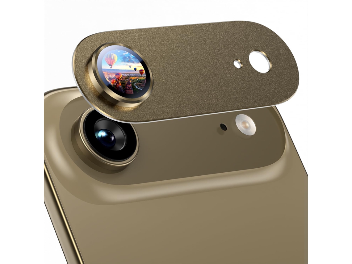 Protector de pantalla Yuysan para iPhone 17 Air, cristal templado + aleación (marrón)