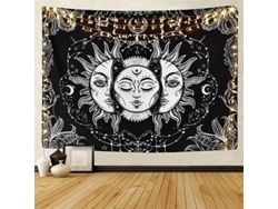 Tapiz De Pared Tarot Sol Y Luna, Mandala Indio, 200x150 Cm, Tela Suave