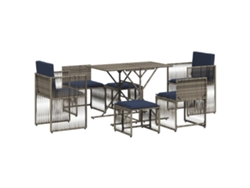 Maison Exclusive - Conjunto De Comedor De Jardín De 7 Piezas Con Cojines, Poliratán Gris