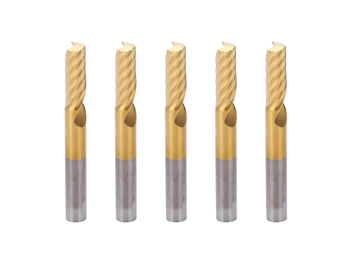 2026velora-5 Peças De Fresa Espiral De 1 Lâmina 6x17x50mm Aço Hss Revestido Com Titânio Para Cnc