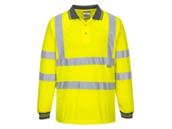 Polo de manga larga de alta visibilidad – Comodidad y durabilidad, amarillo / 5XL