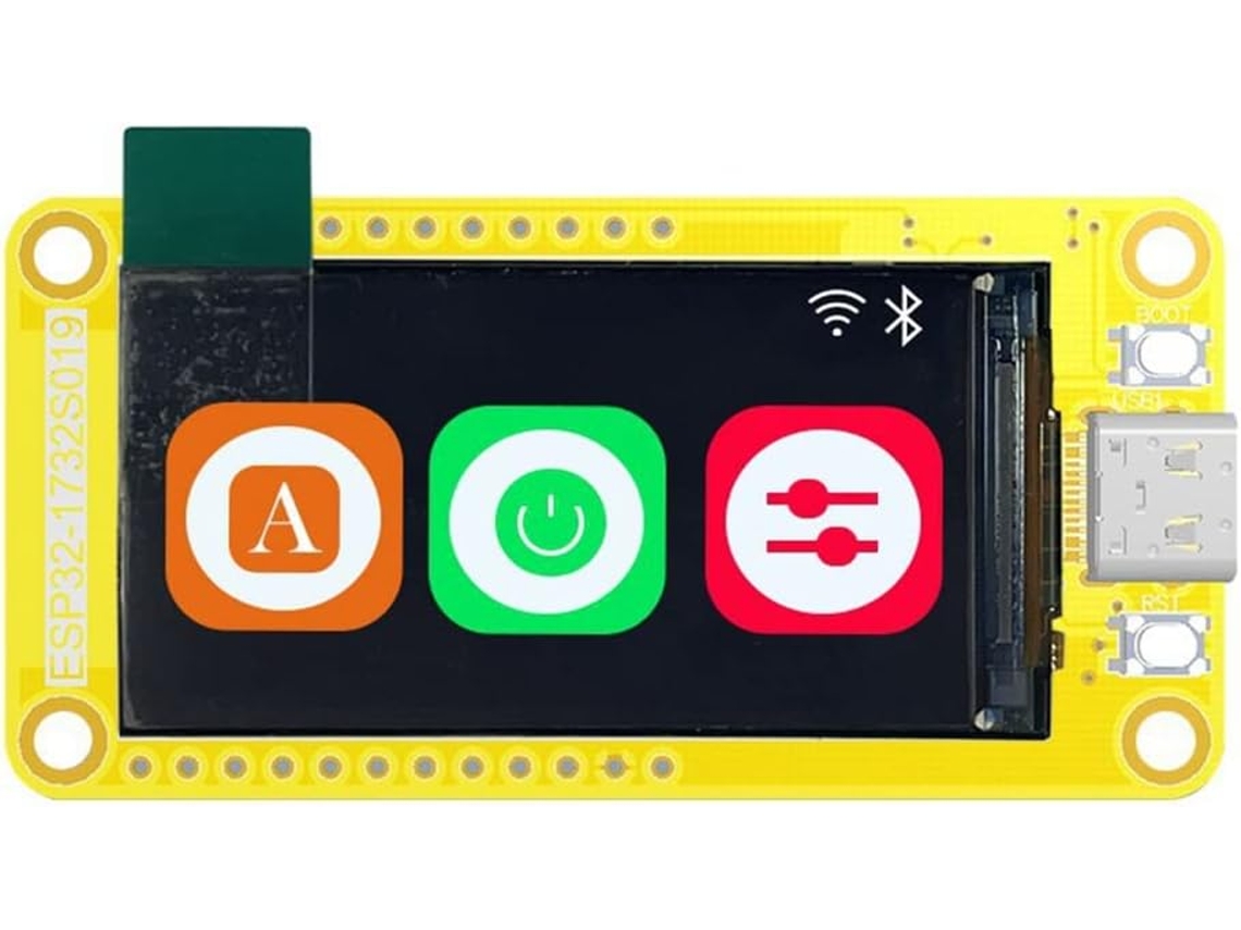 Placa De Desarrollo Esp32-s3 Con Pantalla Tft De 1,9 Pulgadas Y Resolución De 170 X 320, Módulo Wifi Y Bluetooth, Interfaz Hombre-máquina (hmi) Y 8 Mb De Memoria Psram.