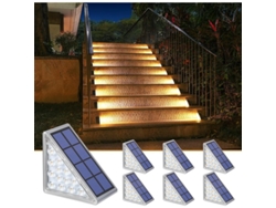 Luces Solares Para Escaleras 6 Pack Exteriores Led Caliente Triangulares Impermeables Ip68 Autoencendido Patio Jardín
