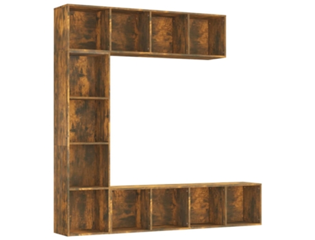 Maison Exclusive - Set de estanteria/mueble TV 3 pzas roble ahumado 180x30x180 cm