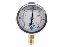 Manómetro De Vacío Radial Y60 Con Aceite, Rosca 1/4 Bsp Tspggz6041bar Para La Industria Química.