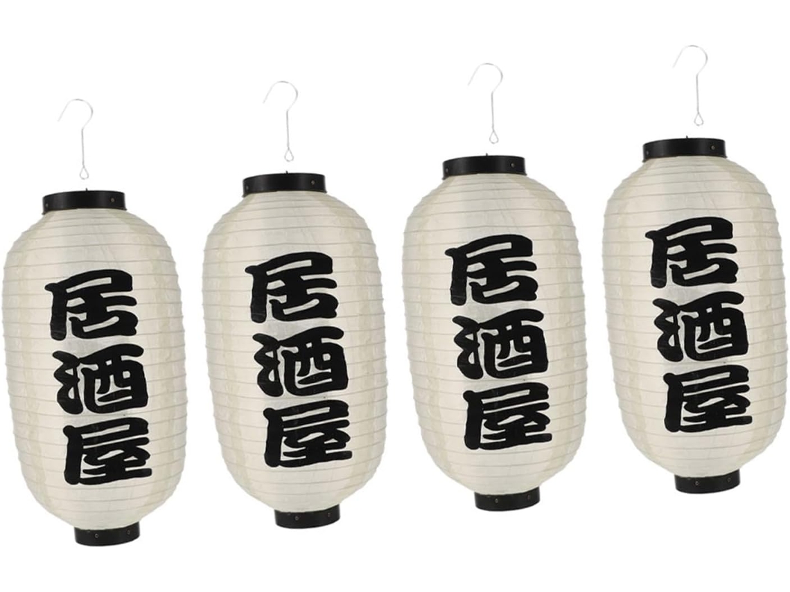 Faroles Japoneses Impermeables De 4 Piezas Para Decoración Exterior, Diseño Elegante Para Fiestas Y
