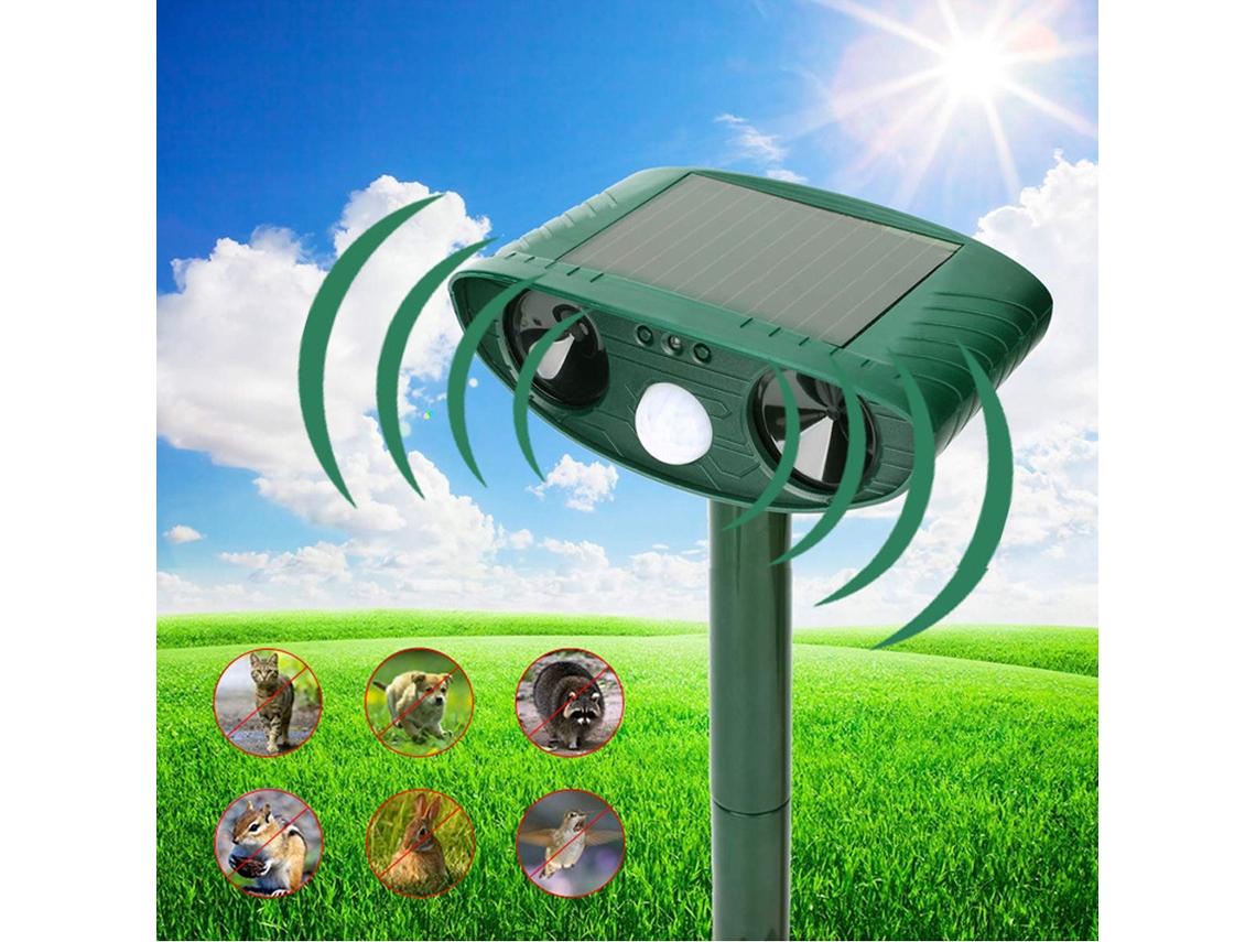 Repelente solar ultrasónico para gatos (modo intermitente) - 1 unidad (versión actualizada)