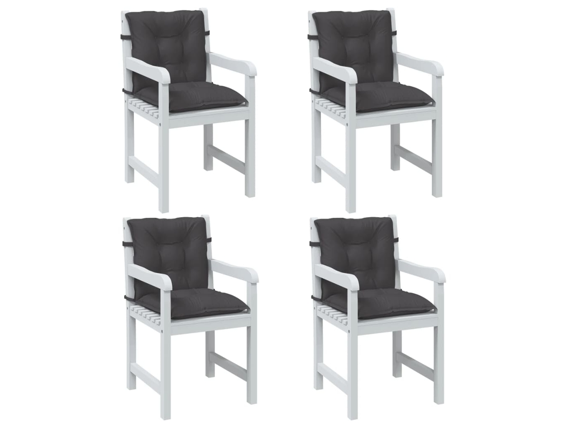 Cojines lumbares para sillas, 4 unidades, tela antracita mixta, Dkd Home Decor