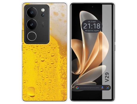 Funda Diseño Cerveza para Vivo V29 5G TUMUNDOSMARTPHONE Silicona Multicolor