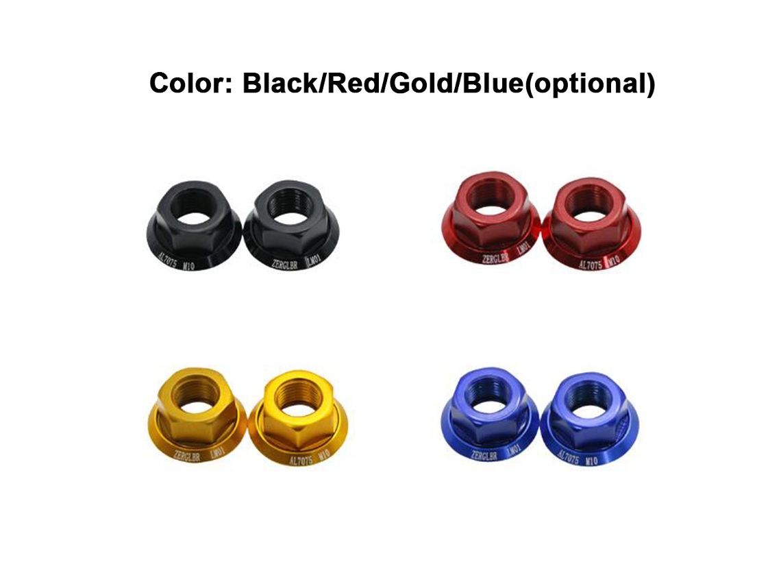 2 Tuercas Para Eje De Rueda De Bicicleta, Aluminio 7075, M10*p1.0, Para Llanta Delantera Y Trasera, Antideslizantes.