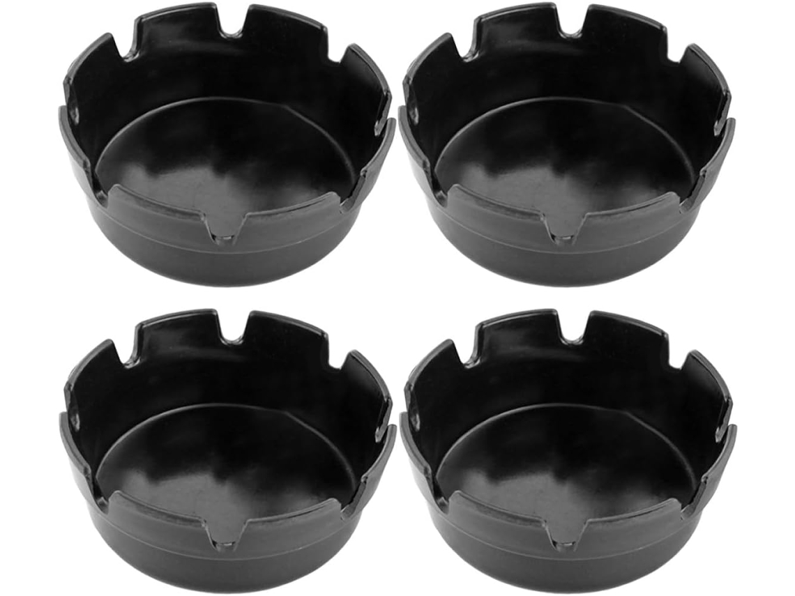 Cinzeiros Redondos De Plástico Preto Para Recolher Pontas De Cigarro, Conjunto De 4