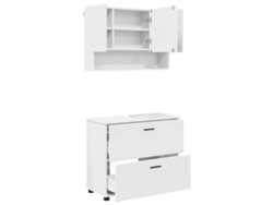 Maison Exclusive - Juego De Muebles De Baño 2 Pcs Madera Engineered Y Metal