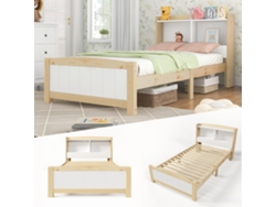 Cama Individual De Madera Maciza Cama Cabecero De Almacenamiento,90 X 200 Cm ,cama Infantil Cama Juvenilsin Colchón Ni Cajones