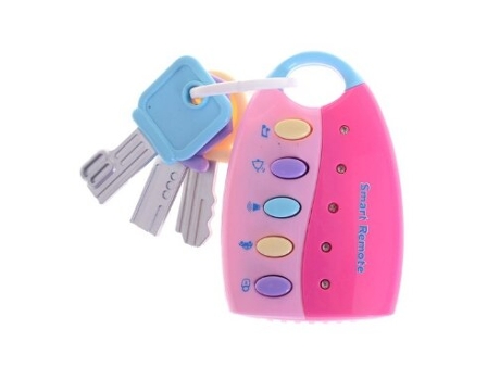 Juguete de La Llave de La Música Electrónica Teledirigida Del Coche de La Simulación Rosado