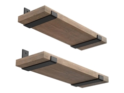 2026altiro-soportes Para Estantes De Pared (compatibles Con Tableros De 7,25''), 2 Unidades, Metal Negro Resistente, Cocina, Baño, Repisa De Chimenea.