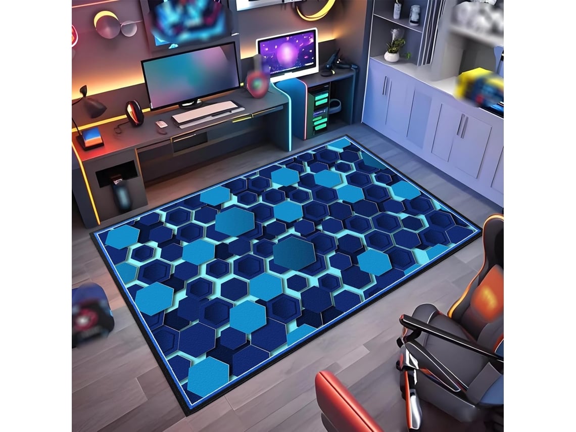 Tapete Cadeira Gamer Protetor Piso Antiderrapante 70 X 100 Cm Tecido Laminado Parquet Cm,
