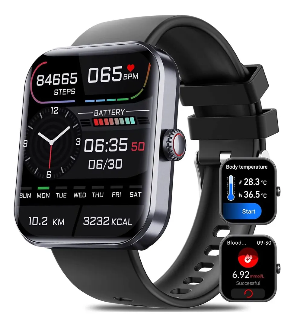 Reloj inteligente Mz F57l con medidor de glucosa y presión arterial (vayotoy)
