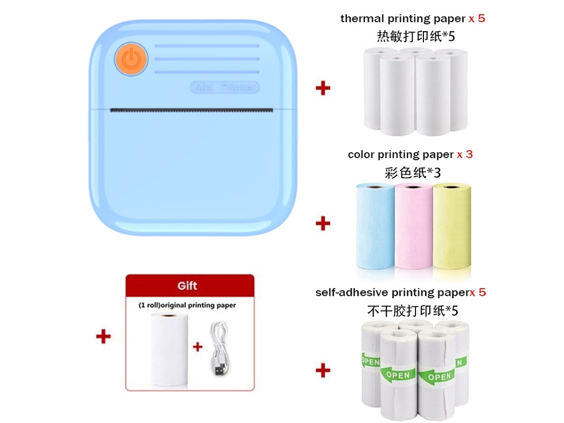 Mini impresora térmica de etiquetas de alta definición sin tinta de 200 ppp A3508 Digitallab