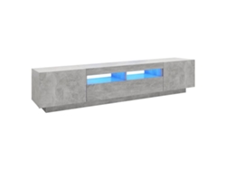 Mueble TV con luces LED 200x35x40 cm Gris Cemento MAISON EXCLUSIVE