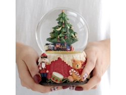 Caja de música Love For You, cascanueces, árbol de Navidad, tren de luces de colores, nieve musical, Bisbisous rojo