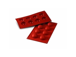 SILIKOMART 20.004.00.0060 Sf004 Molde Forma Media Esfera 8 Cavidades Terracota Silicona Sf004-C