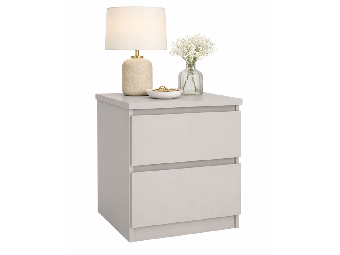 Mesita de noche Sil Cashmere con dos cajones de cachemir WELLHOME
