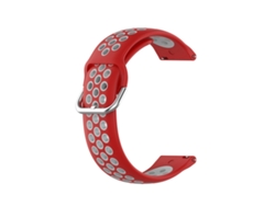 Bracelete Para Samsung Galaxy Watch 4 Classic (46mm) - Silicone Duas Cores - Cinza Vermelho