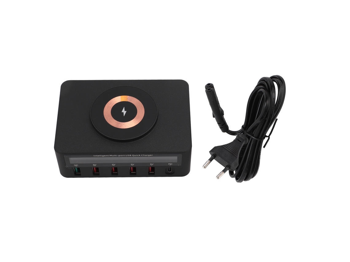 Cargador Inalámbrico (carga Rápida Pd100w De 6 Puertos, Pantalla Digital, Multifuncional Magnético)