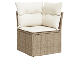 Conjunto 10 De Sofá De Jardín Vidaxl Con Cojines Beige Poliratán Acacia