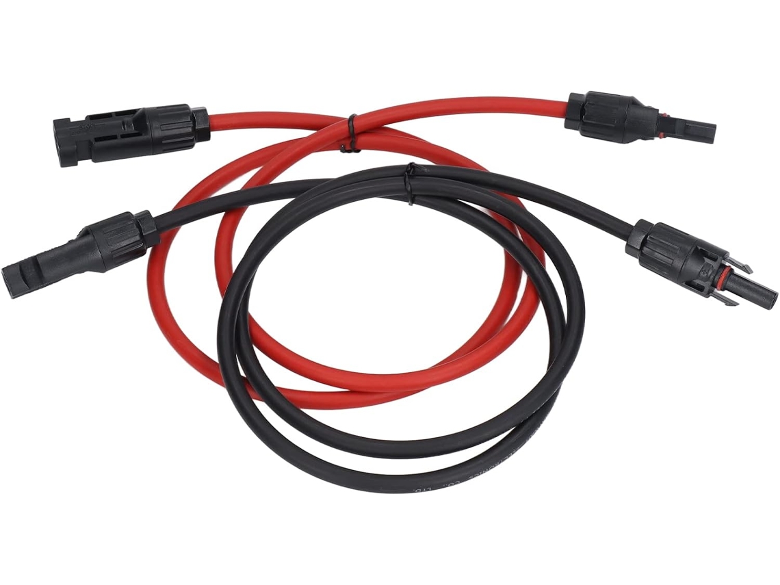 Cable De Extensión Para Panel Solar, 2 Piezas, 10 Awg, 6 Mm², Tensión Nominal 1000 V Cc