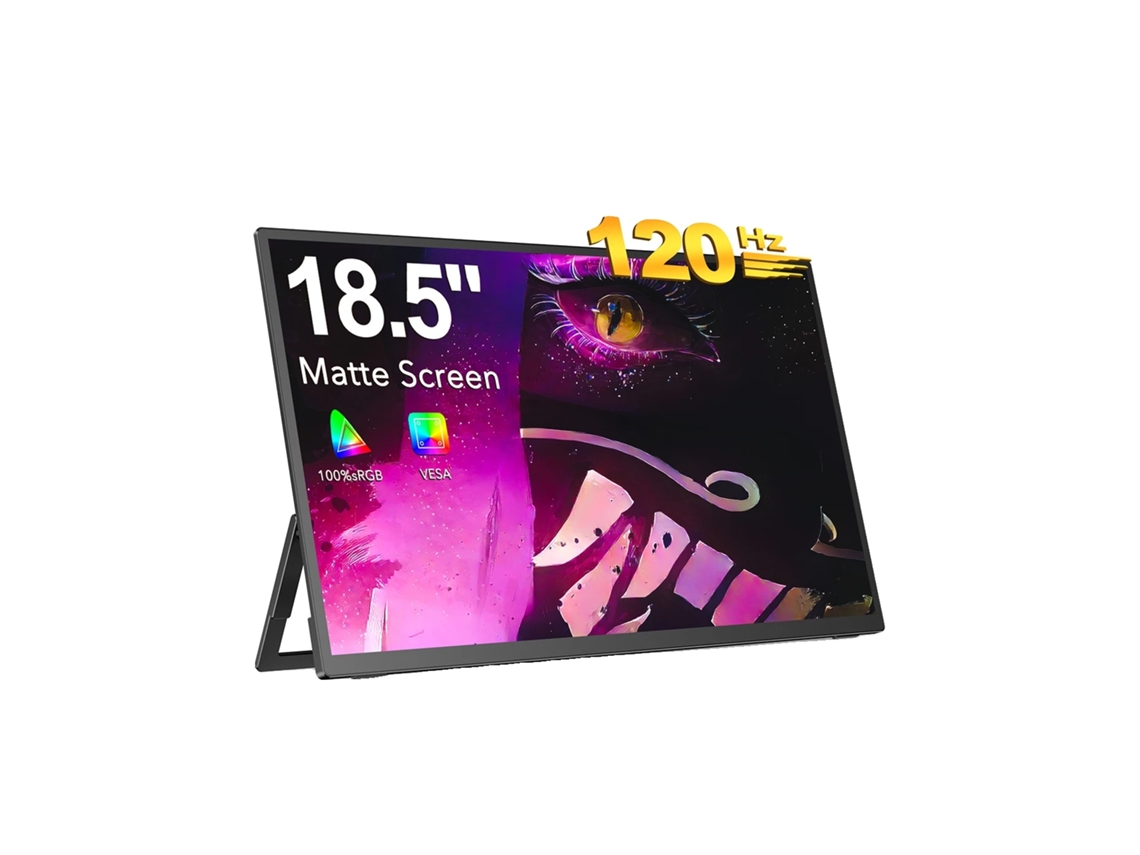 Monitor portátil de 18,5 pulgadas, frecuencia de actualización de 120 Hz, resolución FHD 1080p, enchufe UE OEM