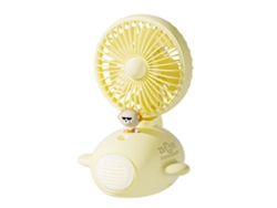 Ventilador Umidificador Fofo De Mesa Com Spray Usb Para Dormitório Escritório Estudante Amarelo