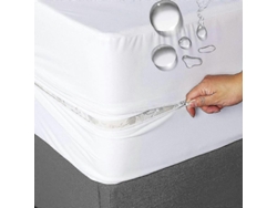 Protector De Colchón Impermeable Con Cremallera, 6 Lados, 90x200x30cm, Blanco, Antiácaros, Doble Capa.