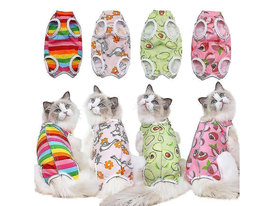 2026-ropa De Recuperación Para Gatos Postoperatoria Serie Frutas Talla Versátil Algodón Suave Y Cómoda