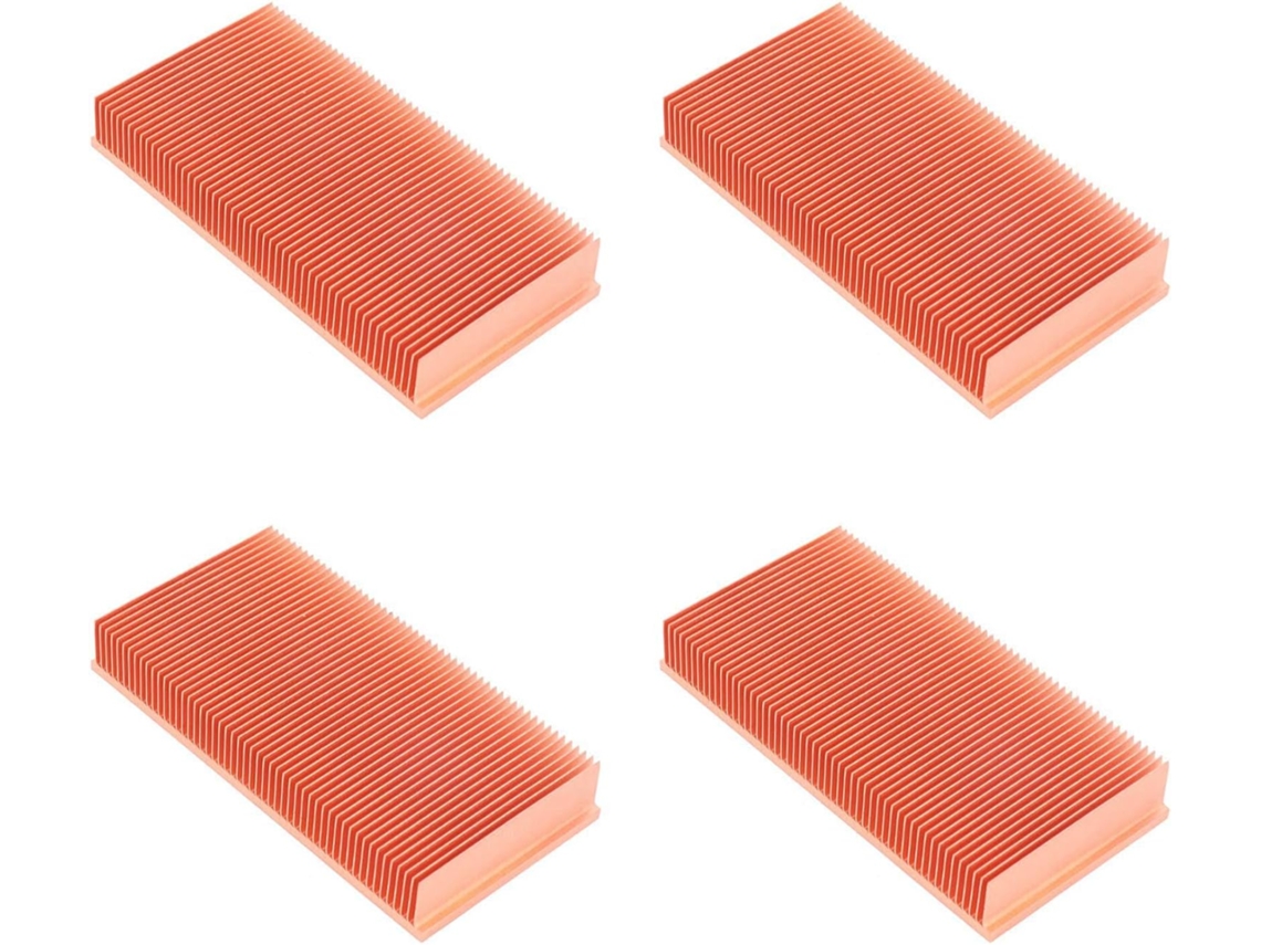 4 Radiadores Disipadores De Calor De Aletas De Cobre Puro De 100 X 50 X 15 Mm
