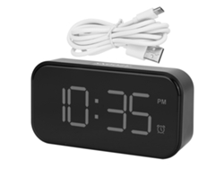 Despertador digital LED USB portátil para cama, 12/24 h, para casa, dormitorio, viajes.