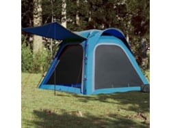 Tienda De Campaña 4 Personas Impermeable Apertura Rápida Azul