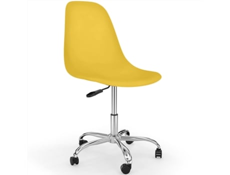 Silla de Oficina con Ruedas - Silla de Escritorio Giratoria - Denisse Amarillo ICONIK INTERIOR