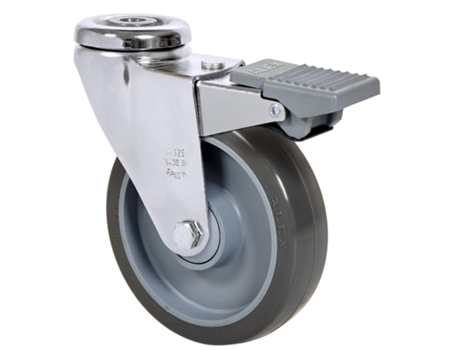 Rueda giratora agujero m12 freno 20afd100cp-puisb polip.-poliur.gris bolas ALEX
