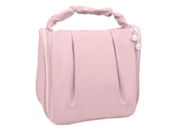 Neceser de viaje para mujer, impermeable, con cremallera, color rosa (cabe fácilmente en el equipaje)